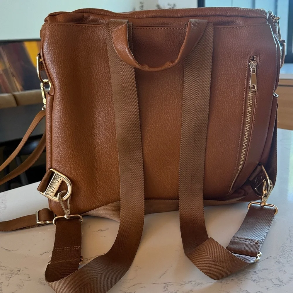 FAWN The Original Diaper Bag Backpack - Brown/ Cognac Color